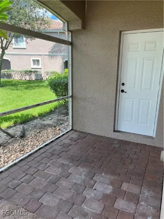 a view of backyard with green space