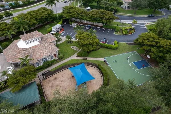 an aerial view of a house