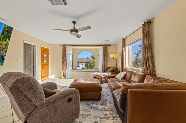 a living room with furniture