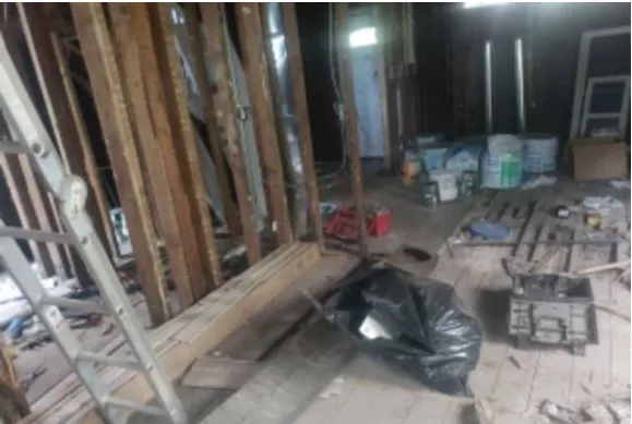 a close view of water heater room