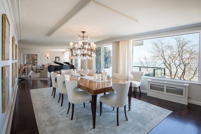 1630 Sheridan Road, Unit 4EF Wilmette, IL 60091 - Photo 6 of 25 a view of a dining room with furniture window and wooden floor