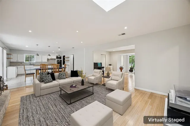 a living room with furniture