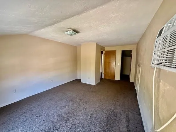 an empty room with closet