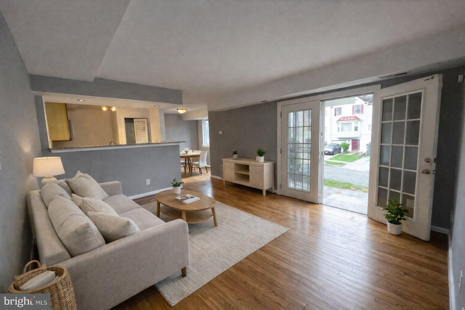 Living and dining. AI Staged.