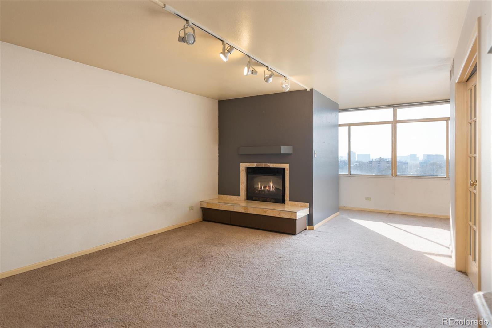 1313 North Williams Street, Unit 906 Denver, CO 80218 - Photo 12 of 31 a view of an empty room with a fireplace