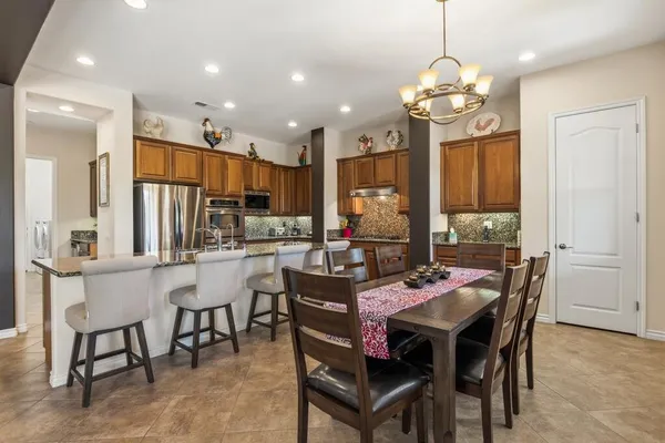 a view of a dining room and livingroom view