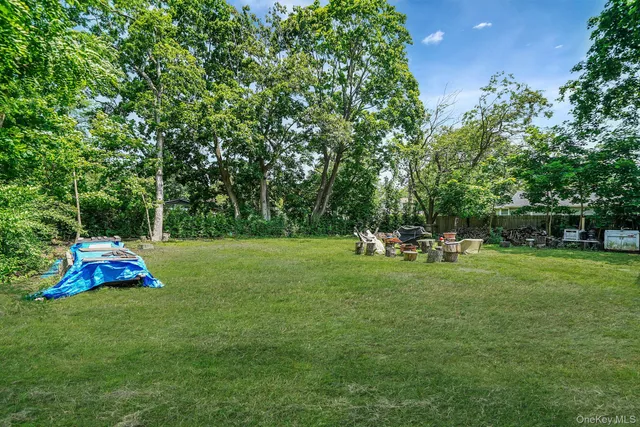 a view of a park with a slide