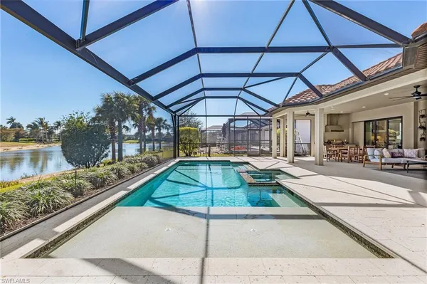a view of a backyard with wooden floor