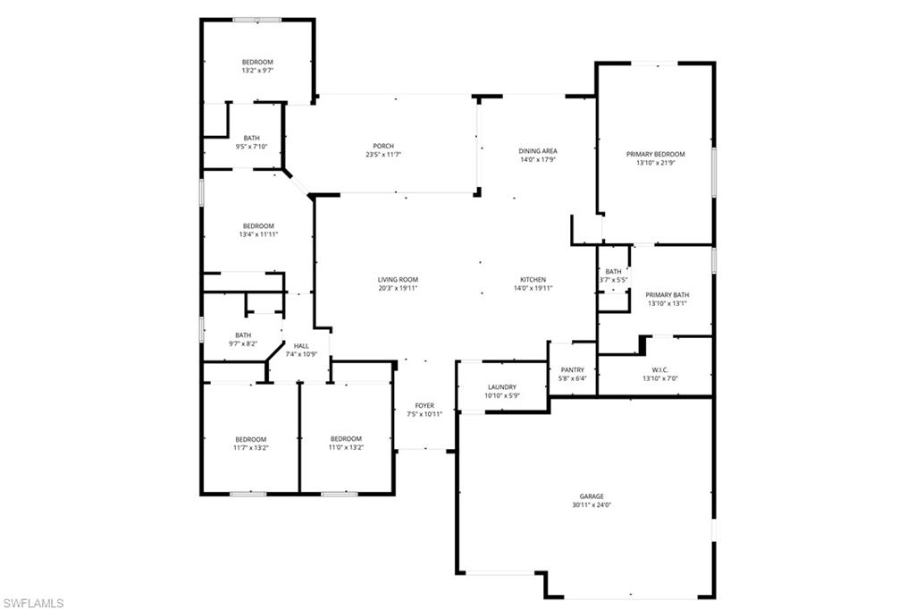 1616 Old Burnt Store Road North Cape Coral, FL 33993 - Photo 28 of 50 View of floor plan with room dimensions.