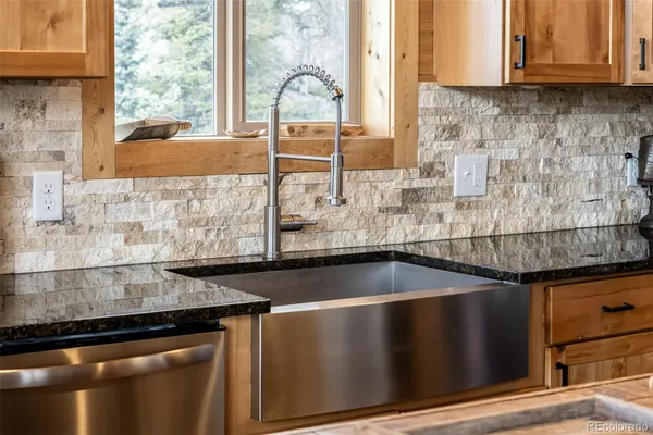 a close view of kitchen sink