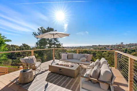 a terrace view with seating space