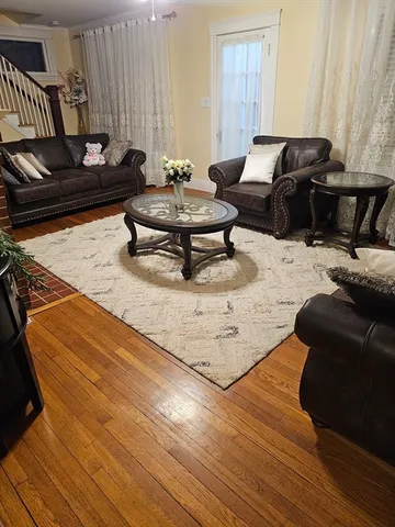 a living room with furniture