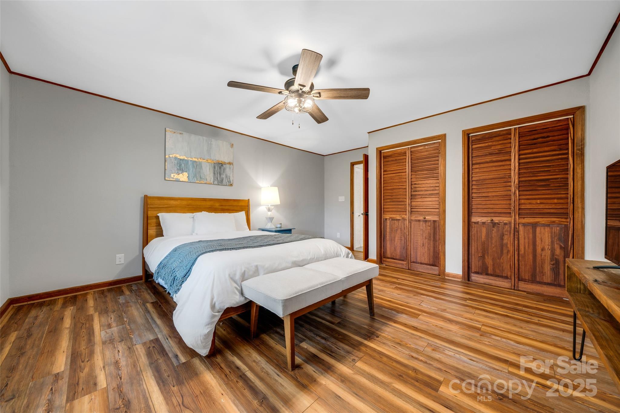 3124 Clark Loop Morganton, NC 28655 - Photo 20 of 48 a bedroom with a bed and wooden floor