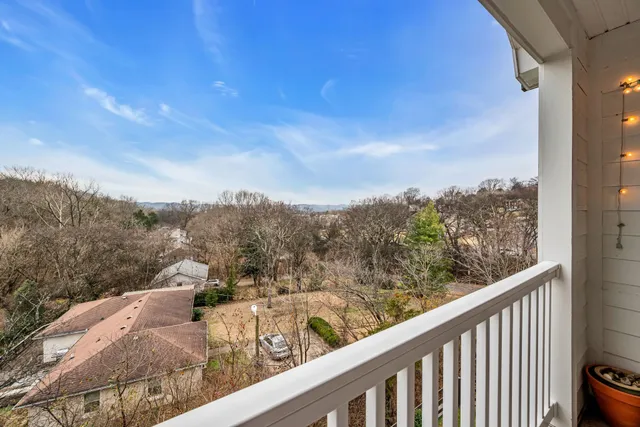a balcony view with a couch
