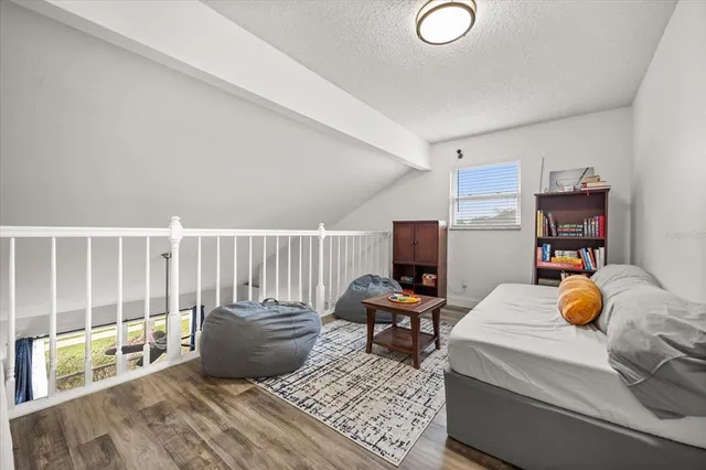 a workspace with furniture and window