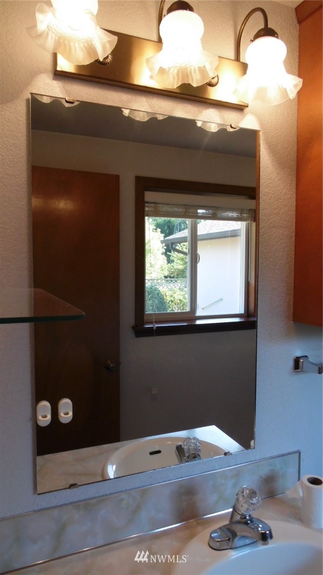 4538 180th Way Southwest Rochester, WA 98579 - Photo 12 of 25 a bathroom with a sink and a mirror