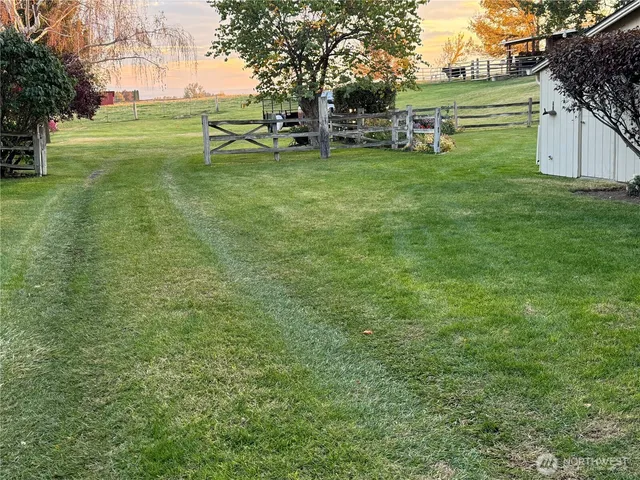 a view of a grassy field