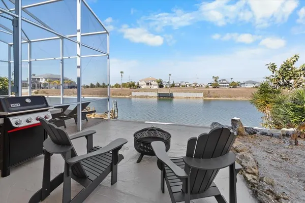 a view of a lake from a balcony