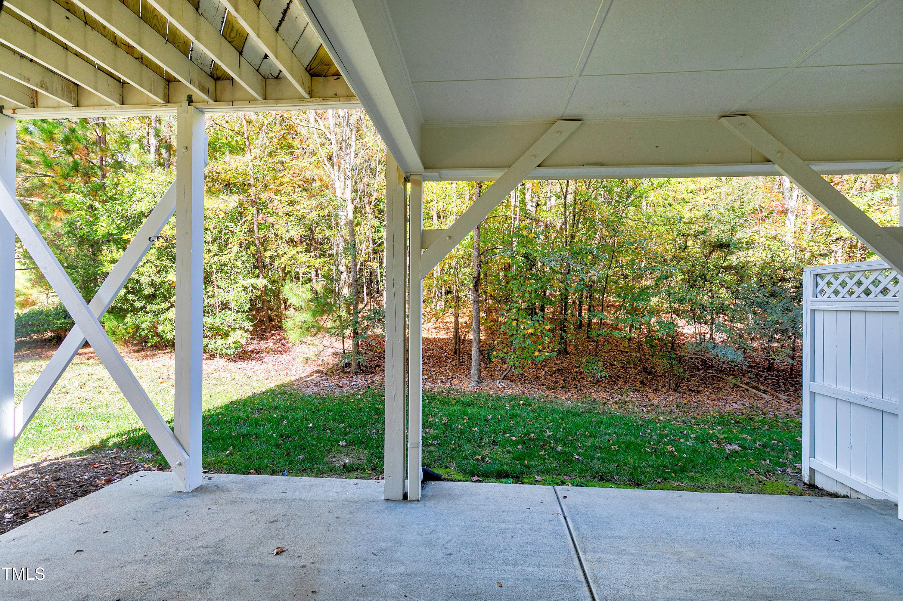 303 Bridgegate Drive Cary, NC 27519 - Photo 5 of 25 a view of backyard with plants and palm trees