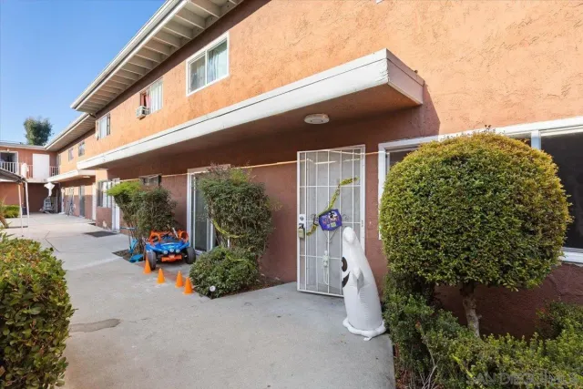 front view of a building and a yard