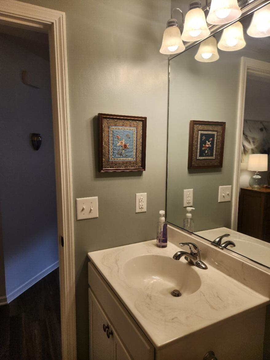 838 Daisy Circle Northeast De Motte, IN 46310 - Photo 26 of 41 a bathroom with a sink vanity and a mirror