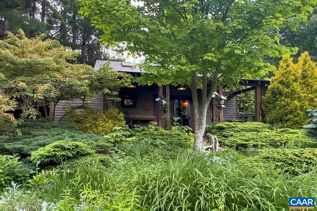 a view of a forest with a sink