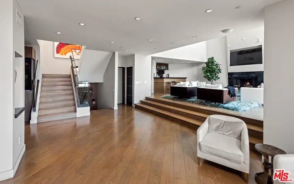 a large room with wooden floor