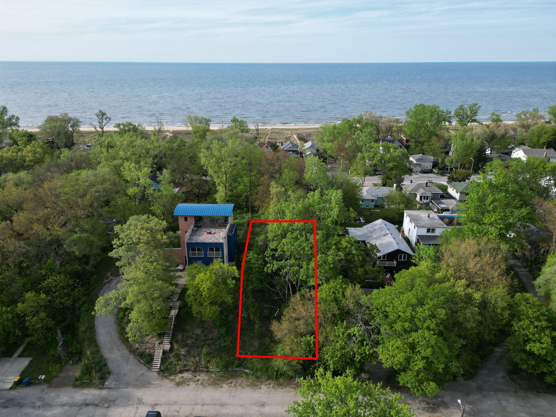 an aerial view of multiple house
