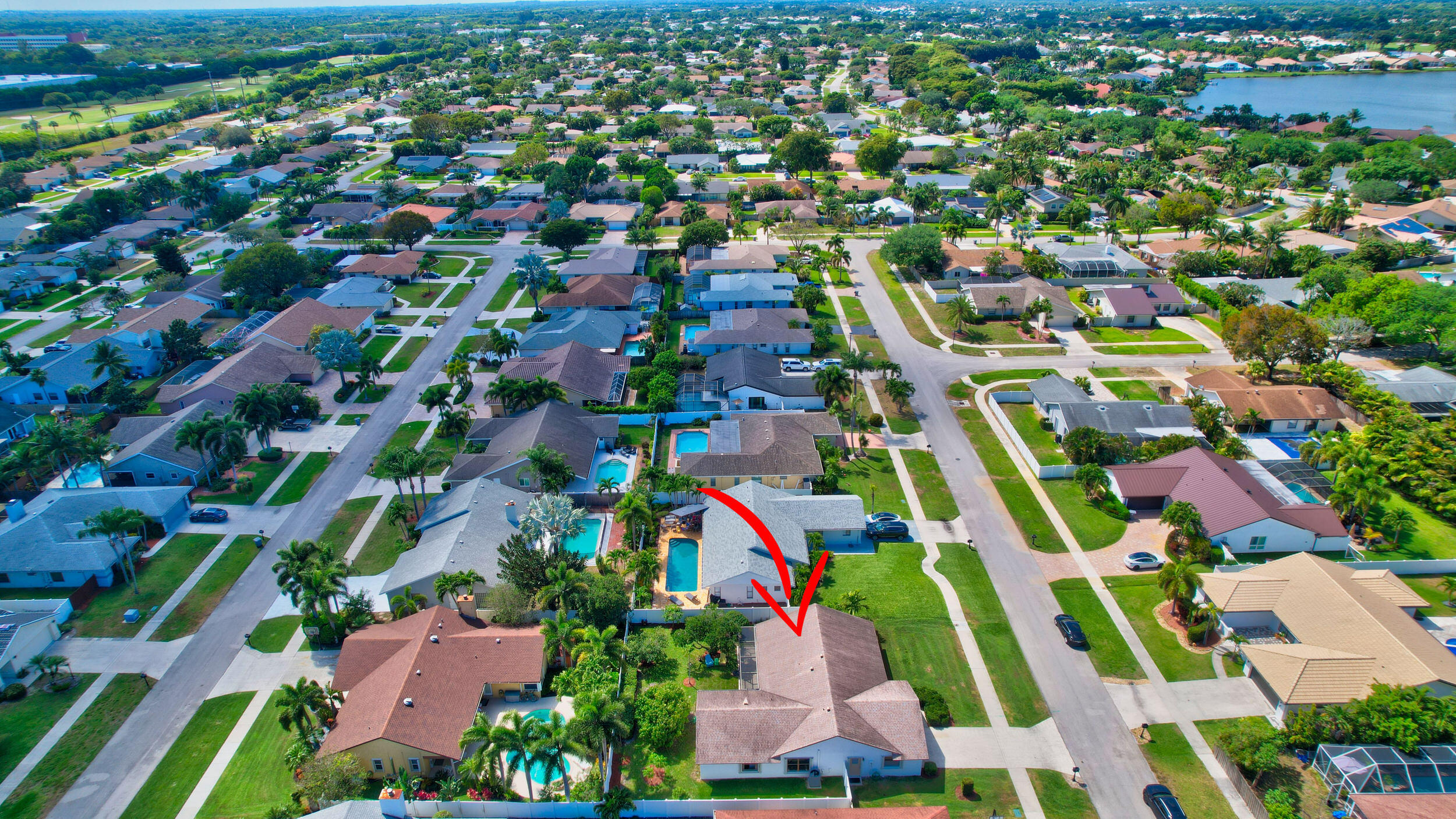 4192 Woods End Road Boca Raton, FL 33487 - Photo 59 of 63 an aerial view of residential houses with outdoor space and street view