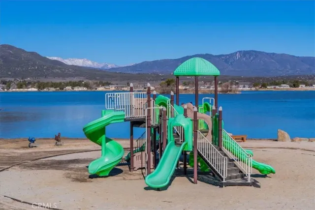 a view of a lake with a mountain view