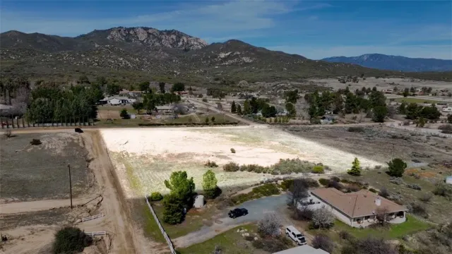 a view of a swimming pool with a mountain