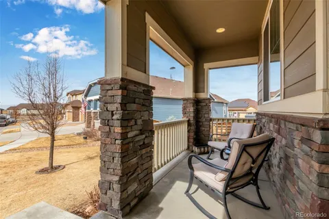 a building outdoor space with patio furniture