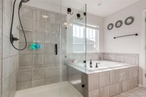 a bathroom with a tub a sink and a shower
