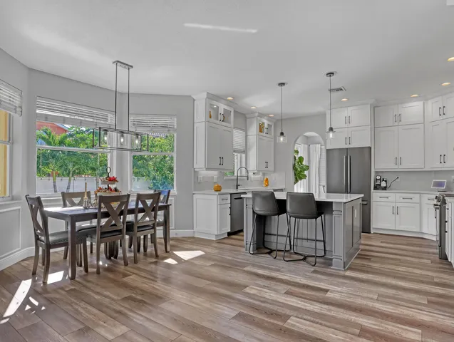 a bedroom with a bed and a fireplace