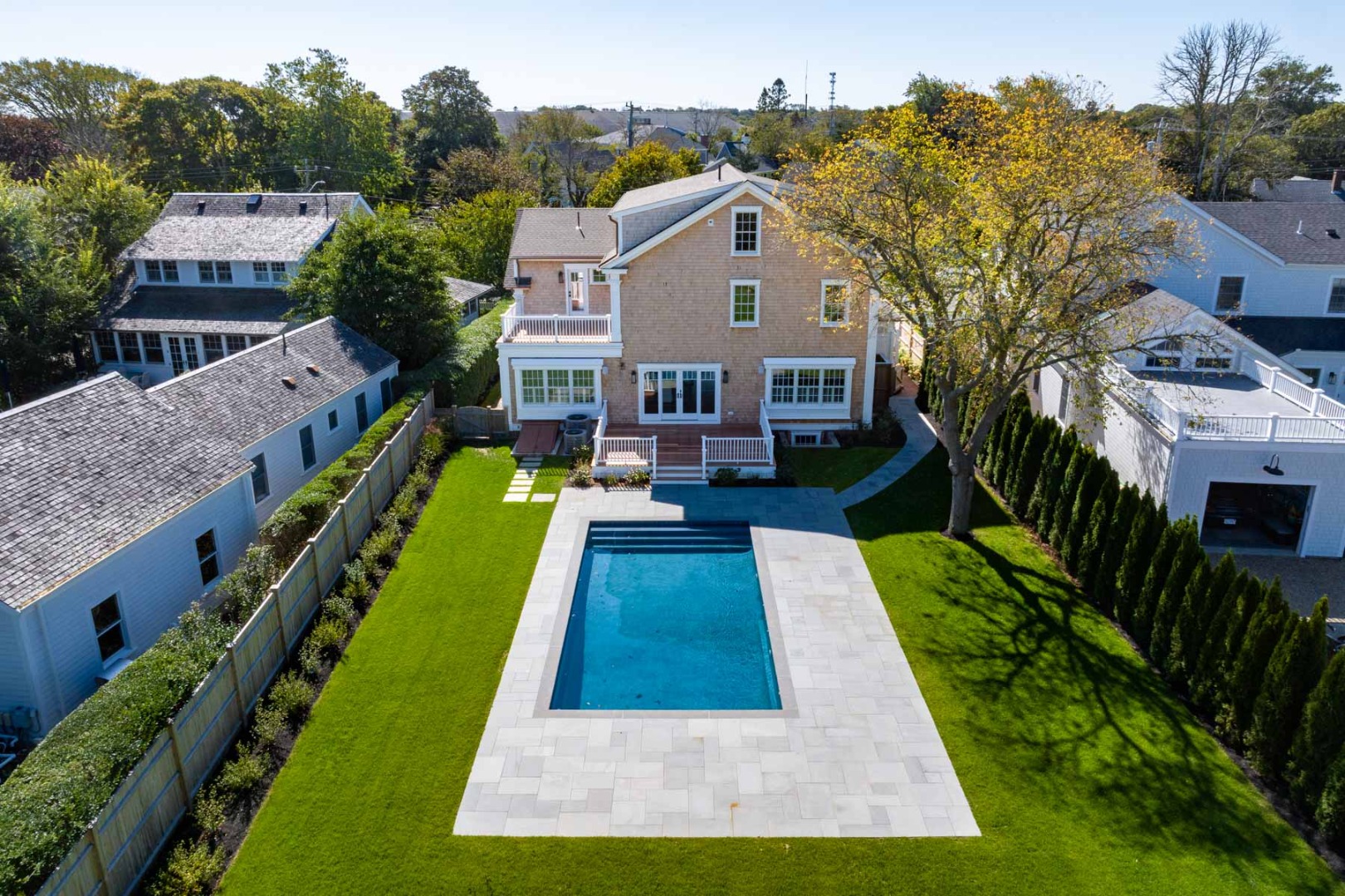 183 Upper Main Street Edgartown, MA 02539 - Photo 25 of 33 a front view of house with yard and green space