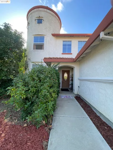 a front view of a house with plants and garage