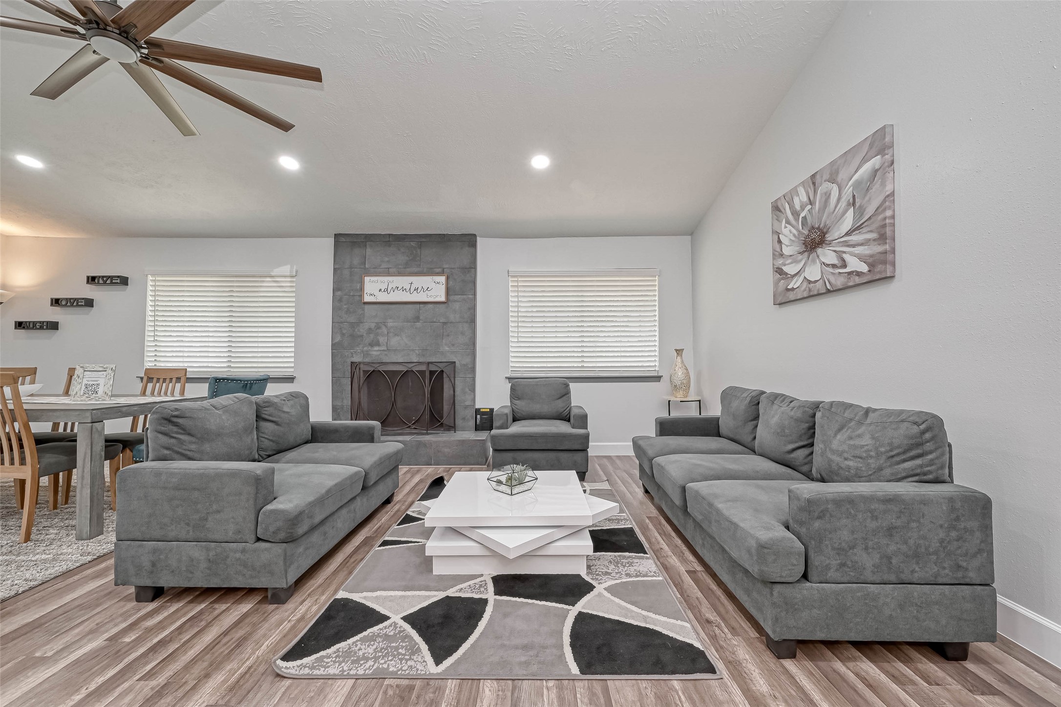 11618 Corona Lane Houston, TX 77072 - Photo 35 of 50 a living room with furniture and a fireplace