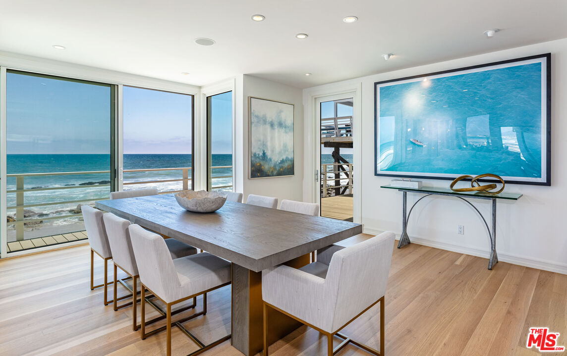 24314 Malibu Road Malibu, CA 90265 - Photo 13 of 41 a view of a dining room with furniture window and wooden floor