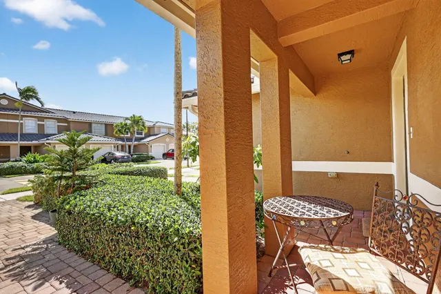 a balcony view with a outdoor space