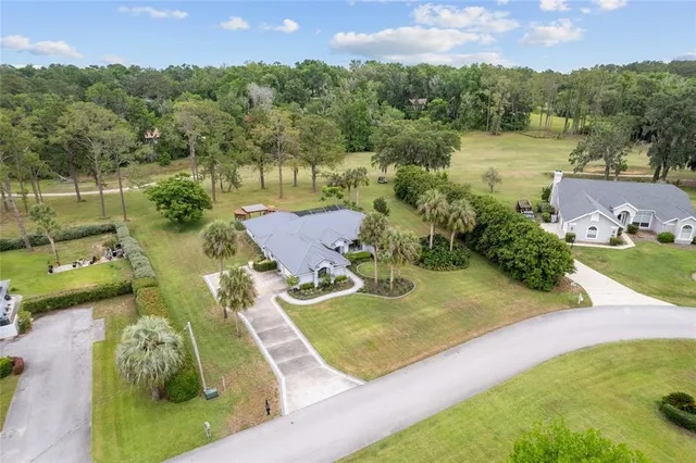 an aerial view of a house