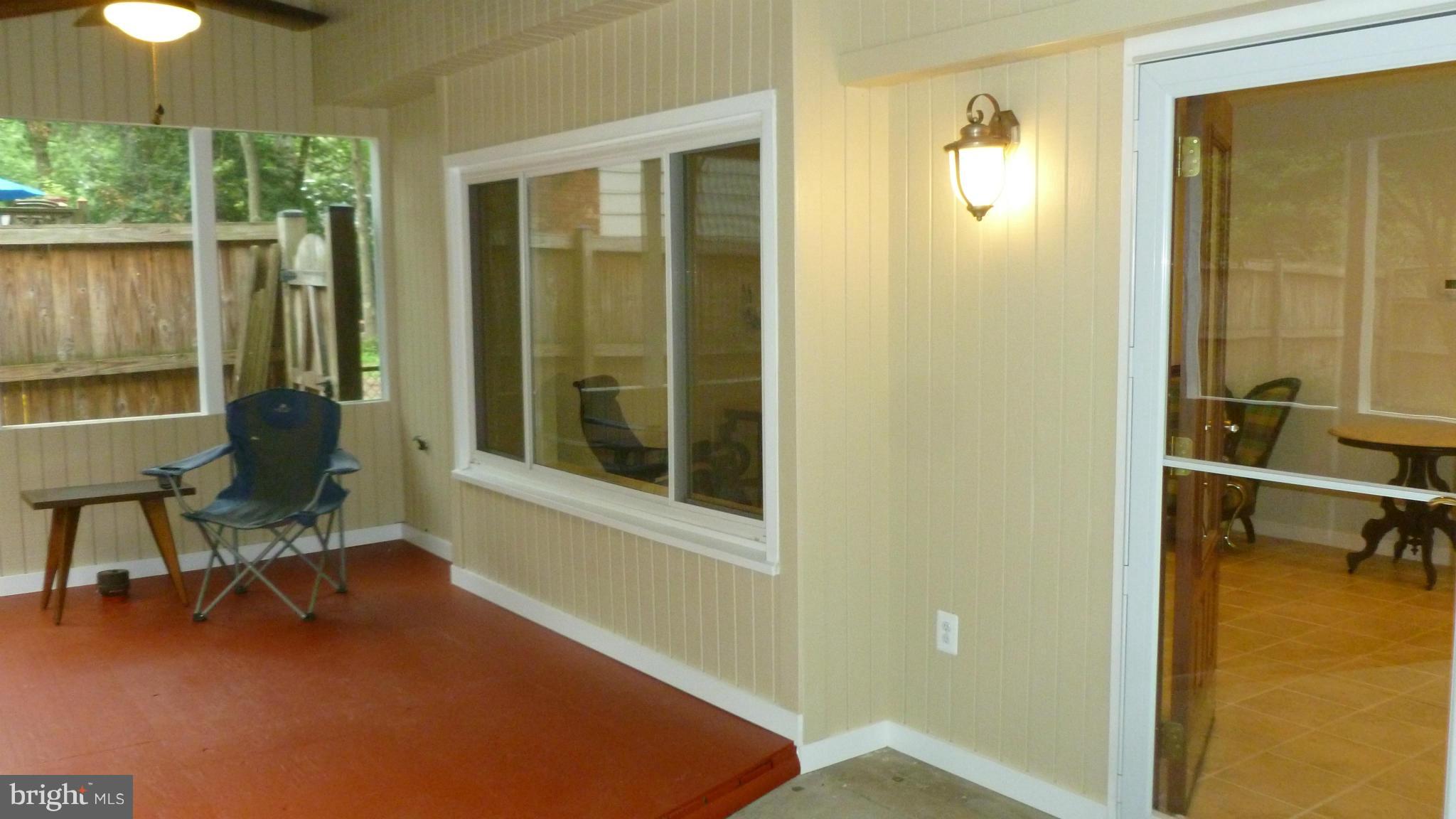 Front porch with fan.