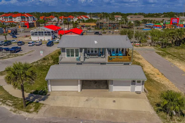 an aerial view of a house