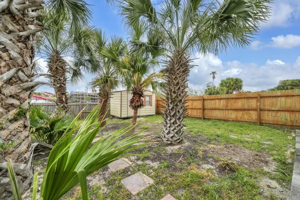 a view of a backyard