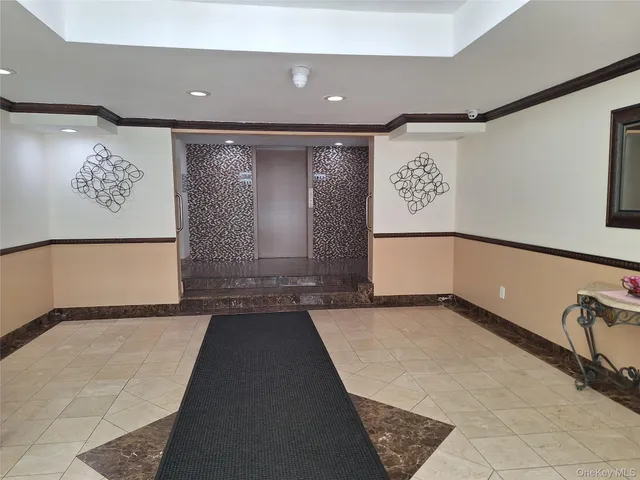 a view of a hallway with a projector