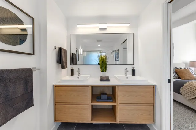 a view of a yard with some trees