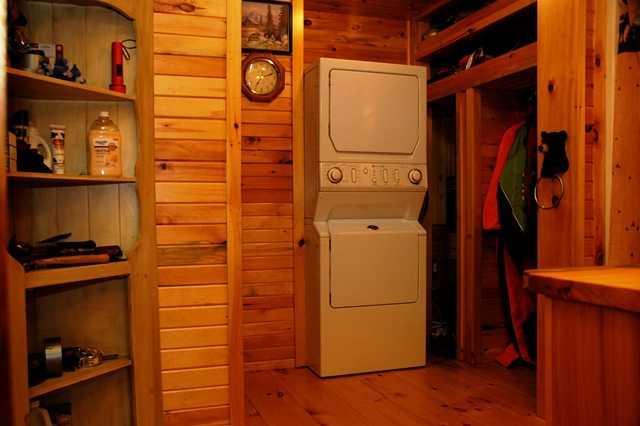 201 Canada Rd Forks West Forks, ME 04985 - Photo 9 of 14 Bathroom. Stackable washer/dryer in...