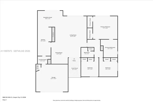 $925,000 | 8860 Southwest 49th Court, Cooper City, FL 33328