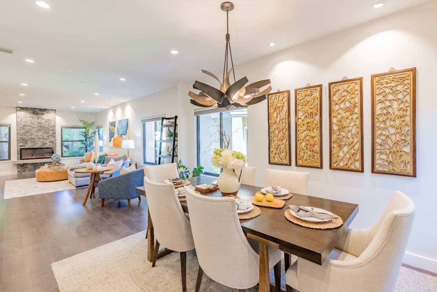 919 La Mesa Terrace, Unit E Sunnyvale, CA 94086 - Photo 8 of 34 a view of a dining room with furniture window and wooden floor
