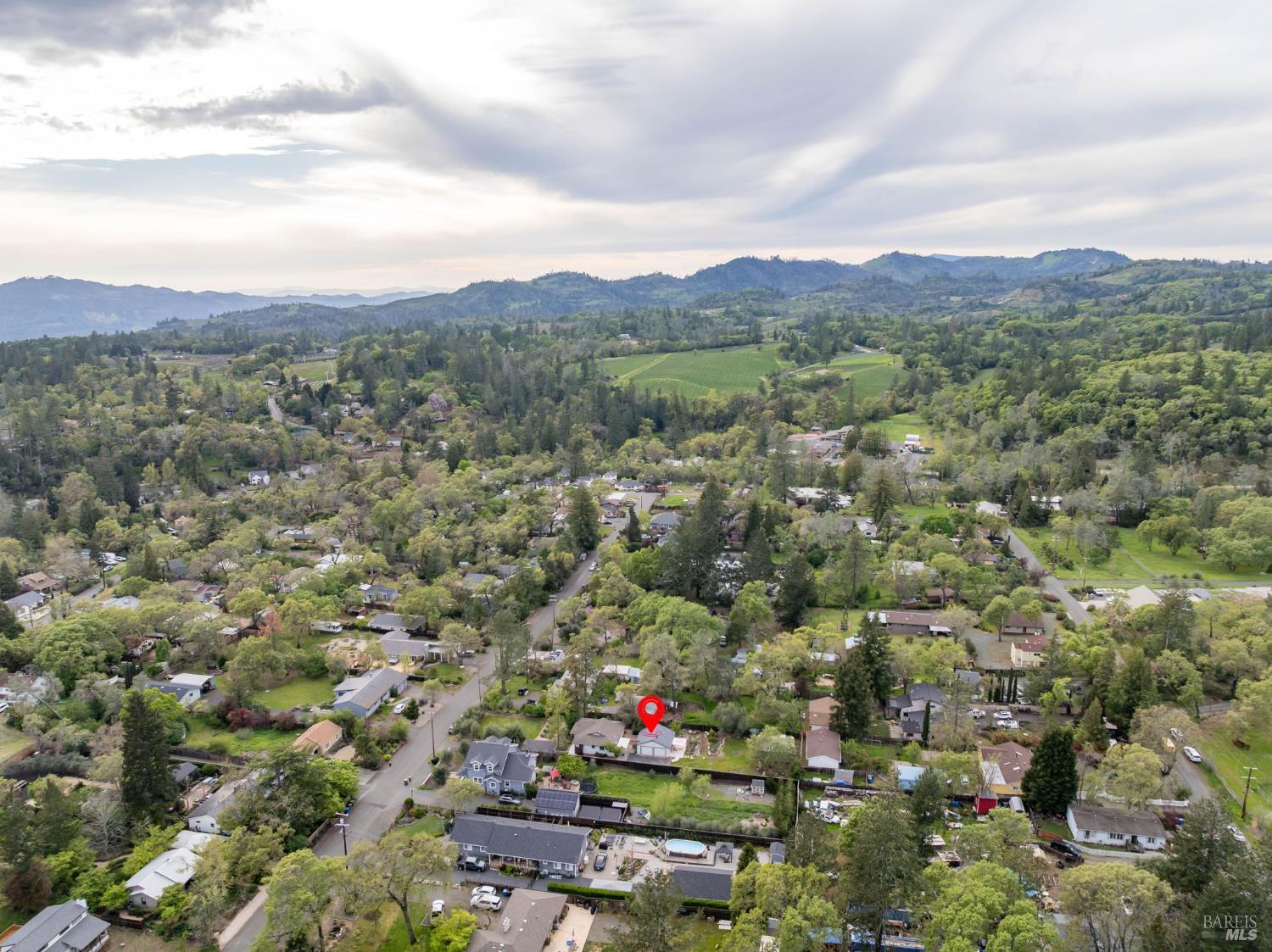350 Newton Way Angwin, CA 94508 - Photo 44 of 44 an aerial view of residential house with green space and mountain view in back