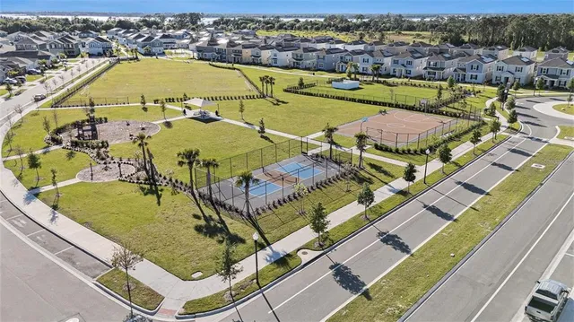 a view of a swimming pool with a lake